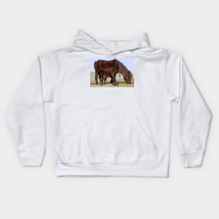 Wild Shetland Ponies - Mare & Foal Kids Hoodie